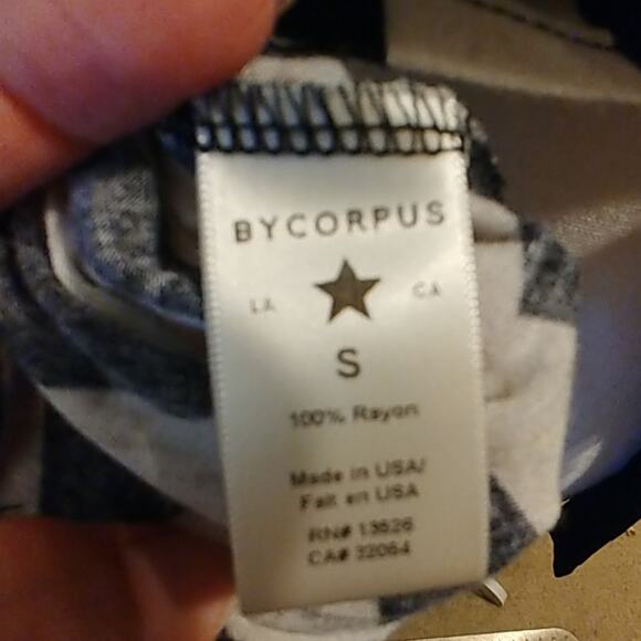 Bycorpus Open Back Tank Top Tie Back Small Black Cream - Picture 5 of 5